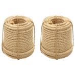 vidaXL Touw 2 st 12 mm 250 m sisal, Verzenden, Nieuw