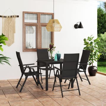 vidaXL 5-delige Tuinset zwart, Verzenden, Nieuw, Tuinset