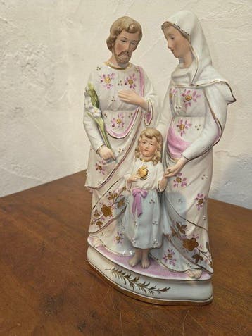 Statue - Sainte Famille - 30 cm - Antique - Biscuit de