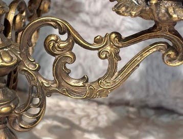 Kandelaber Luigi XV - goudverguld brons - Rococo-kandelaar