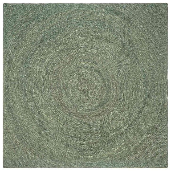 vidaXL Vloerkleden Olijfgroen 200 x 200 cm Jute, Huis en Inrichting, Stoffering | Tapijten en Vloerkleden, Nieuw, Verzenden