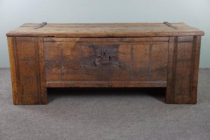 Kist - Eik - Antieke kist/salontafel, Antiek en Kunst, Antiek | Overige Antiek