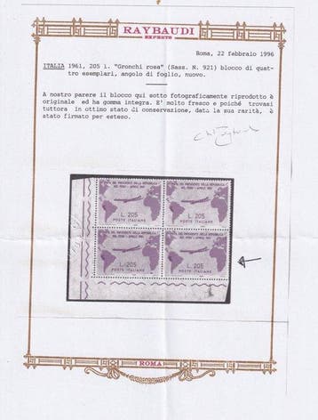 République italienne 1961 - Gronchi 205 l. rose clair Sass, Gestempeld