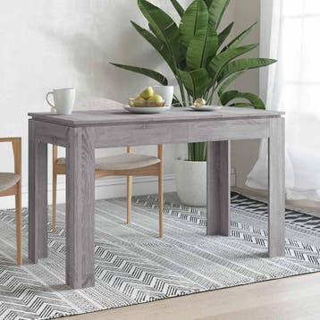 vidaXL Eettafel 120x60x76 cm bewerkt hout grijs sonoma, Verzenden, Nieuw