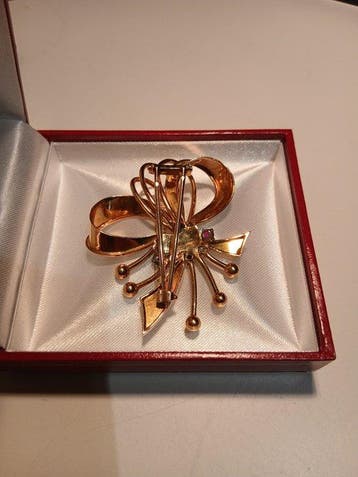 Broche - 18 karaat Geel goud - 0.94ct. tw. Diamant
