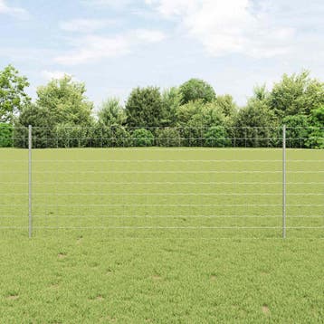 vidaXL Euro-hek met palen 25 x 1 m Gegalvaniseerd staal, Verzenden