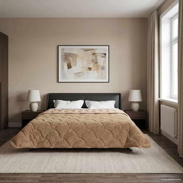 vidaXL Zomer Deken Taupe 220 x 240 cm Microvezel en Teddy, Verzenden