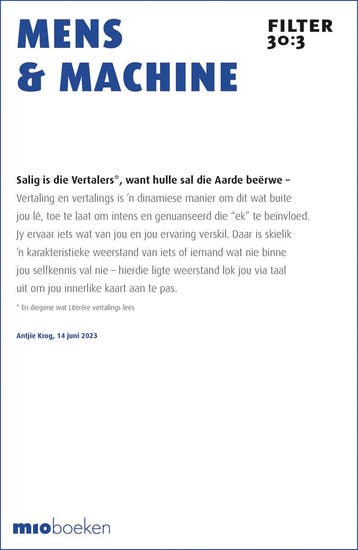 Mens & machine / Filter – Tijdschrift over vertalen /, Verzenden