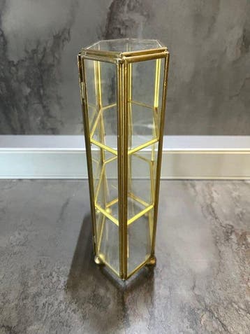 Vitrinekast - Glas en messing, Antiek en Kunst