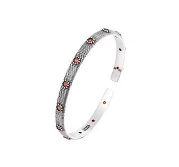 Zonder minimumprijs - Armband Zilver - Robijn, Nieuw