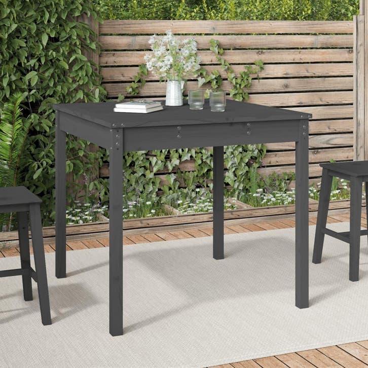 vidaXL Tuintafel 82,5x82,5x76 cm massief grenenhout grijs, Tuin en Terras, Tuintafels, Nieuw, Verzenden