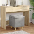 vidaXL Opslagottoman met kussen Lichtgrijs 40 x 40 x 45 cm, Maison & Meubles, Verzenden