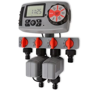 vidaXL Besproeiingstimer automatisch met 4 Stations 3 V, Tuin en Terras, Tuinsproeiers, Verzenden, Nieuw