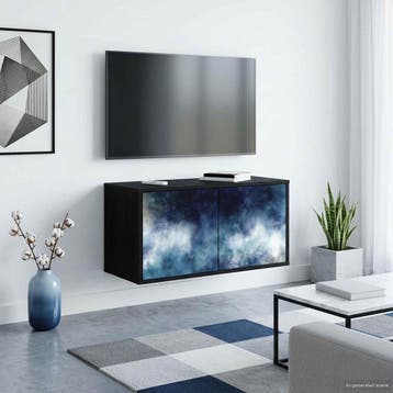 vidaXL Wand gemonteerd TV Kast RAALTE 69 x 33 x 40 cm Zwart, Verzenden, Nieuw