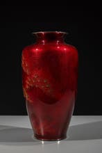 Vaas - Cloisonné - Een fijne Ando ginbari cloisonné vaas met