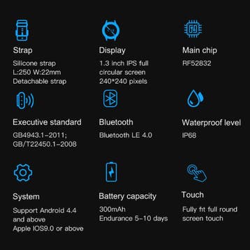 L9 Sports Smartwatch Fitness Sport Activity Tracker, Verzenden, Nieuw, Lokmat