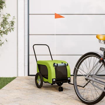 vidaXL Hondenfietstrailer oxford stof en ijzer groen en, Verzenden