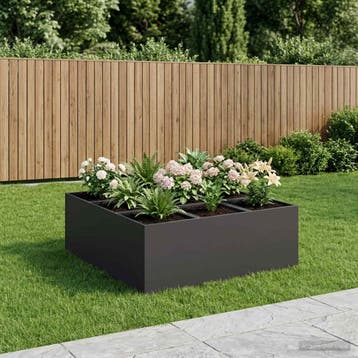 vidaXL Plantenbak Zwart 100 x 100 x 20 cm Koudgewalst staal, Verzenden