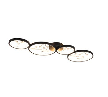 Trio GROOVY plafondlamp | LED | mat zwart | 95,5 x 40 cm | I, Verzenden, Nieuw