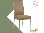 Leren eetkamerstoel Real - Vintage Taupe (taupe/bruin) -, Ophalen of Verzenden