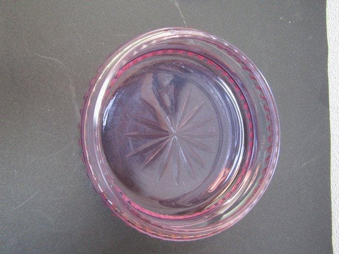 Boemia cristallo molato Viola e coperchio in argento 800 -, Antiek en Kunst, Antiek | Zilver en Goud