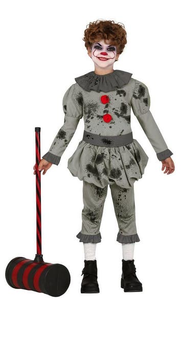 Clownspak Kind Grijs, Kinderen en Baby's, Carnavalskleding en Verkleedspullen, Verzenden, Nieuw
