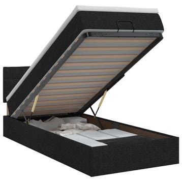vidaXL Ottoman bed met matras met hoofdeinde Zwart 90 x 200, Verzenden