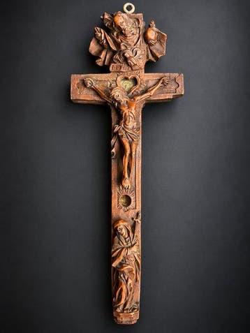 Reliekhouder - Buxushout - 1750-1800 - Kruisreliquair