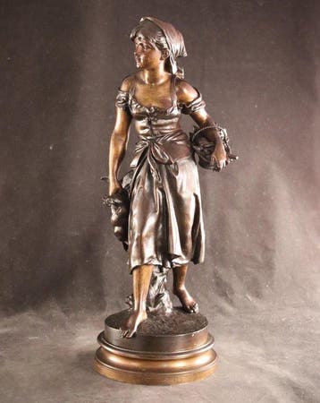 Mooi 19e eeuws bronzen beeld - Mathurin Moreau (1822 - 1912)