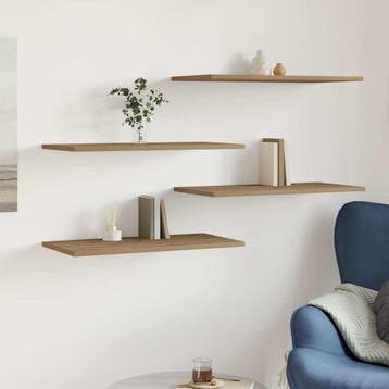 vidaXL Wandschappen 4 st 60x30x1,5 cm bewerkt hout, Verzenden