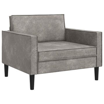 vidaXL XL fauteuil Lichtgrijs Kunst Suède Leer, Verzenden, Nieuw
