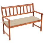 vidaXL Tuinbank met kussen 120 cm massief acaciahout, Tuin en Terras, Verzenden, Nieuw