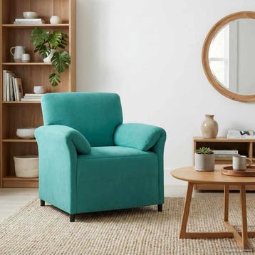 vidaXL 1-Zits bank / zetel Turquoise 88 x 83 x 95 cm Fluweel, Verzenden, Nieuw