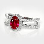 Sans prix de réserve - Bague - 18 carats Or blanc, GIA 1,01, Nieuw