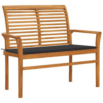 vidaXL Tuinbank met antracietkleurig kussen 112 cm massief, Verzenden