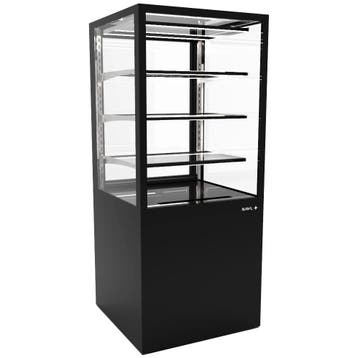 Neutrale Vitrine | INTEGRA | Zwart | 4 Niveaus | Wielen, Verzenden, Nieuw in verpakking