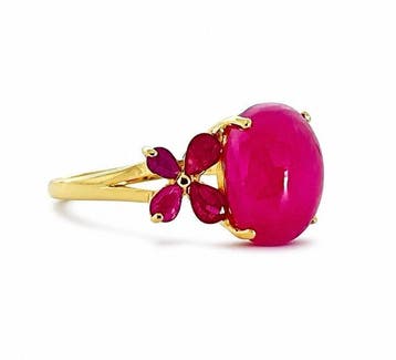 925 zilver verguld - robijn - Ring