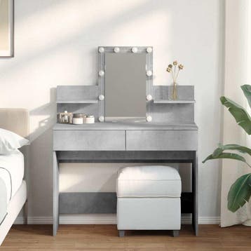 vidaXL Kaptafel met LED-verlichting 100x40x130 cm betongrijs, Verzenden