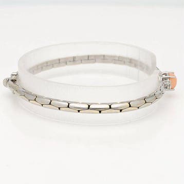 Armband - 18 karaat Witgoud Koraal - Diamant - Peau D Ange, Nieuw