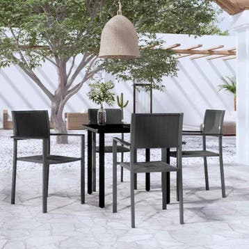 vidaXL 5-delige Tuinset zwart, Verzenden, Tuinset