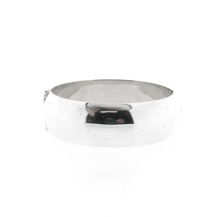 Brede zilveren slavenarmband; Maat S/M, Handtassen en Accessoires, Armbanden, Overige kleuren, Gebruikt, Zilver, Ophalen of Verzenden
