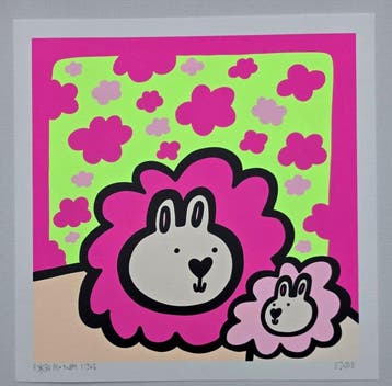 Kev Munday - Cloud Lions - Limited Edition Neon Print