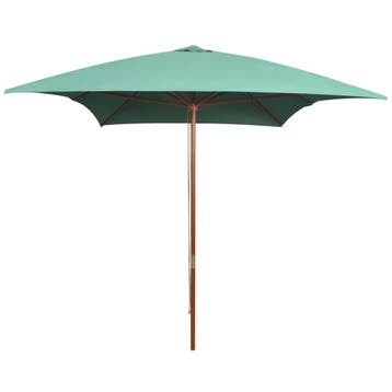 vidaXL Parasol met houten paal 200x300 cm groen, Tuin en Terras, Verzenden, Nieuw