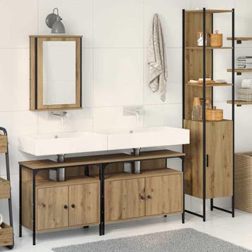 vidaXL Badkamermeubel Set 4 st Artisan Eiken 33 x 33 x 185,5, Huis en Inrichting, Verzenden, Nieuw