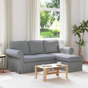 vidaXL bank / zetel Lichtgrijs 195 x 138 x 80 cm Stof, Verzenden, Nieuw