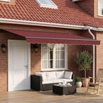vidaXL Elektrisch Uitschuifbare Zonneluifel Bordeauxrood en, Tuin en Terras, Zonneschermen, Verzenden, Nieuw