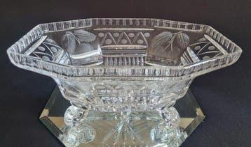 Kom - Kristal - Geëtste Fruitschaal