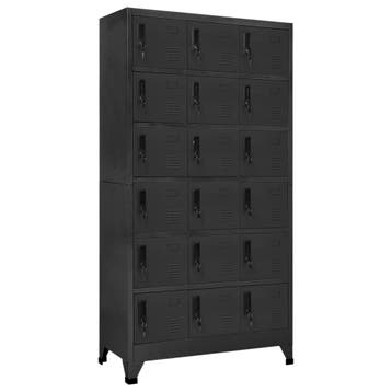 vidaXL Lockerkast 90x40x180 cm staal antracietkleurig, Verzenden, Nieuw