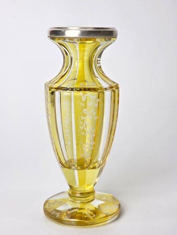 Haida Fachschule - Vase - Cristal - Jante en argent .800