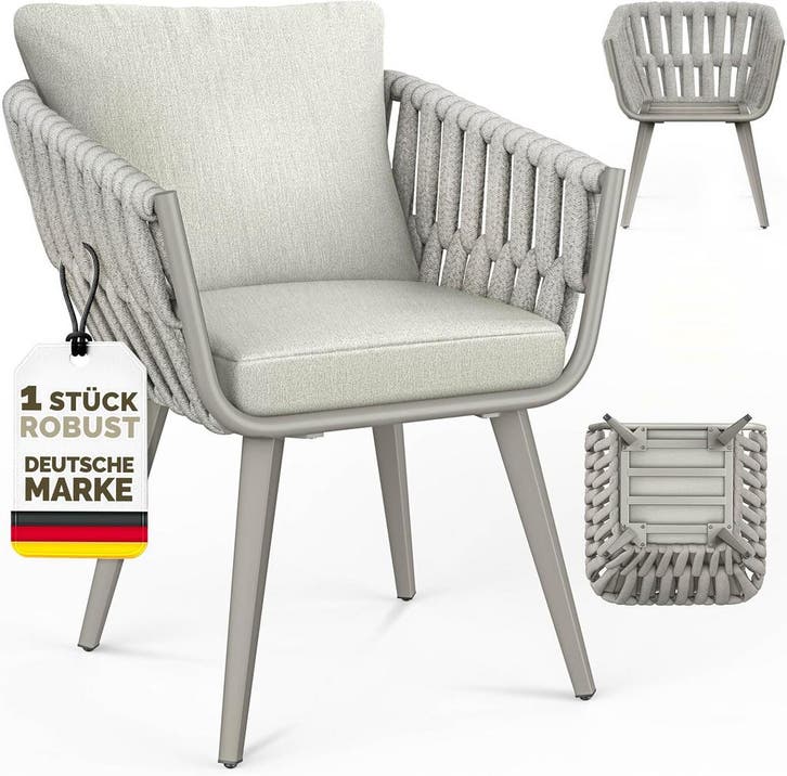 Tuinstoelen - Weerbestendig - Met armleuning - Beige - Tillv, Jardin & Terrasse, Chaises de jardin, Envoi
